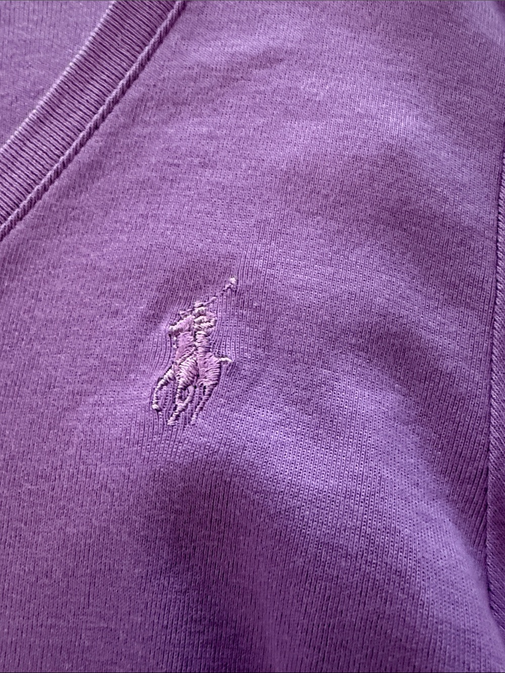 Ralph Lauren Lavender V-Neck Sweater XL - Picture 4 of 6